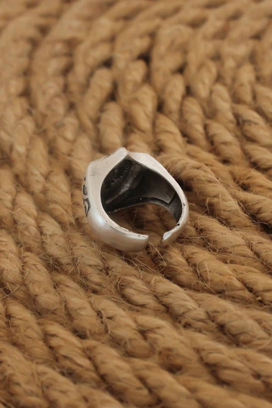 Antik Gümüş Renk Selçuklu Kartalı Ayarlanabilir Erkek Yüzük - TJ-EY583 - 2