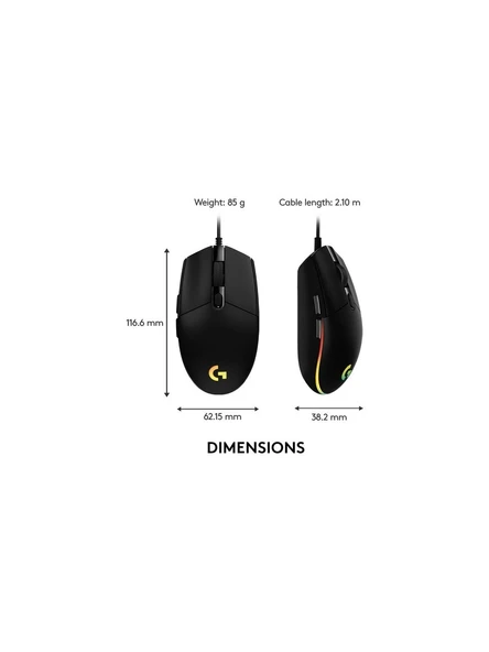 Logitech G203 Lightsync 910-005796 Siyah Kablolu Oyuncu Mouse - Resim 4