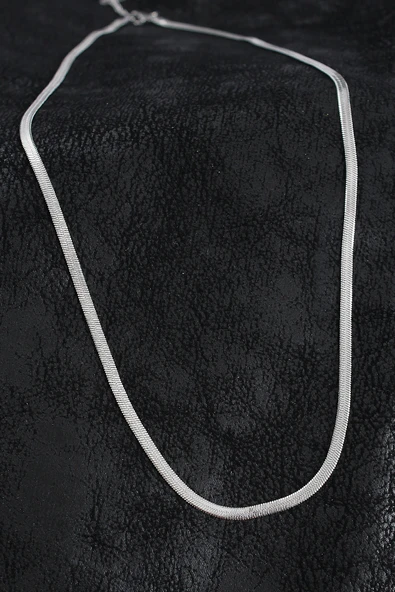 316L Çelik Klasik İtalyan Zincir Model Gümüş Renk Erkek Kolye - TJ-ERK1392