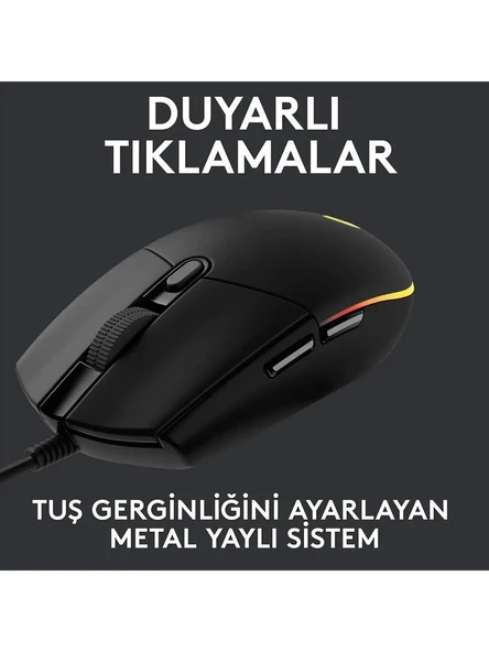 Logitech G203 Lightsync 910-005796 Siyah Kablolu Oyuncu Mouse - Resim 3
