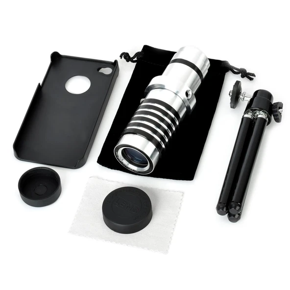 Iphone 5 5S - Iphone 4 4S Için Alüminyum 14X Optik Zoom Yakından Görüntü Çekme Dürbün - 2
