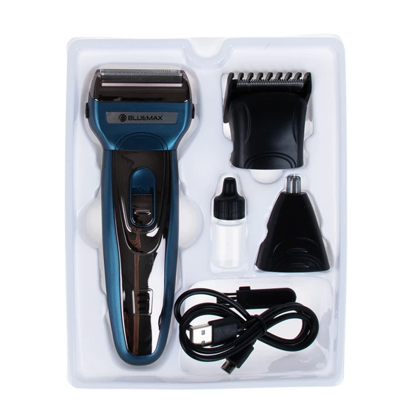 3 IN 1 Saç Sakal Burun Makinesi Şarjlı KP329 Mavi - 2