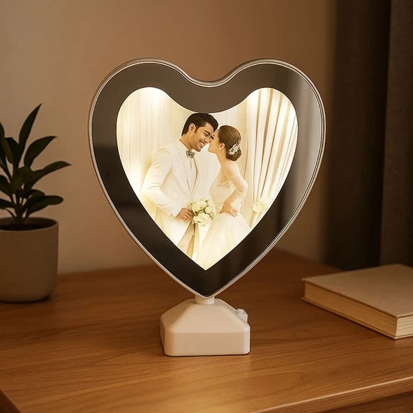 Led Işıklı Kalpli Sihirli Ayna