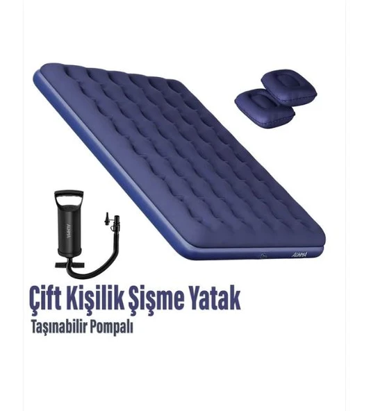 Çift Kişilik Şişme Yatak - 2 Yastık Ve El Pompası Hediyeli ürün görseli 1