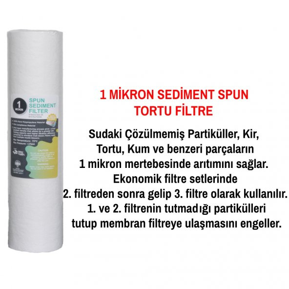 Su Arıtma Cihazı Filtresi 3 lü Filtre Seti Paket Alt Takım - 5