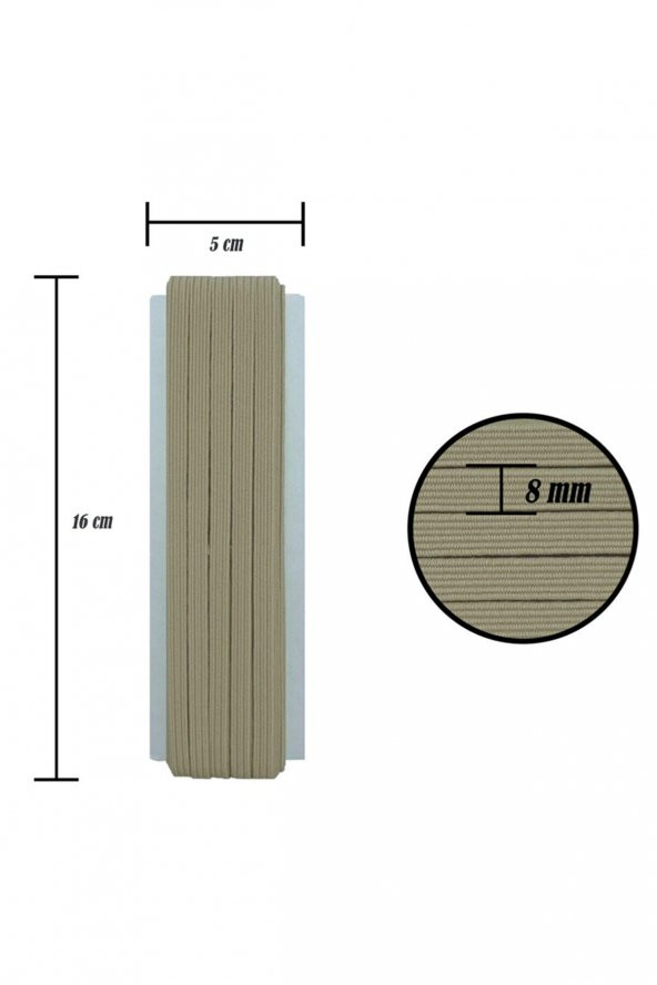 8mm Yassı Lateks Lastik/10 Metre Bel, Paça ve Don Lastiği - 4