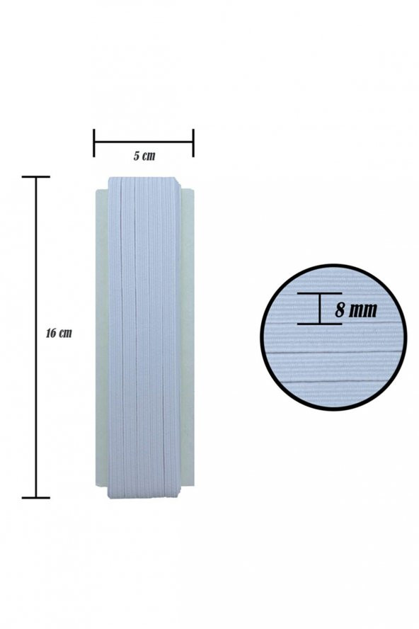 8mm Yassı Lateks Lastik/10 Metre Bel, Paça ve Don Lastiği - 6