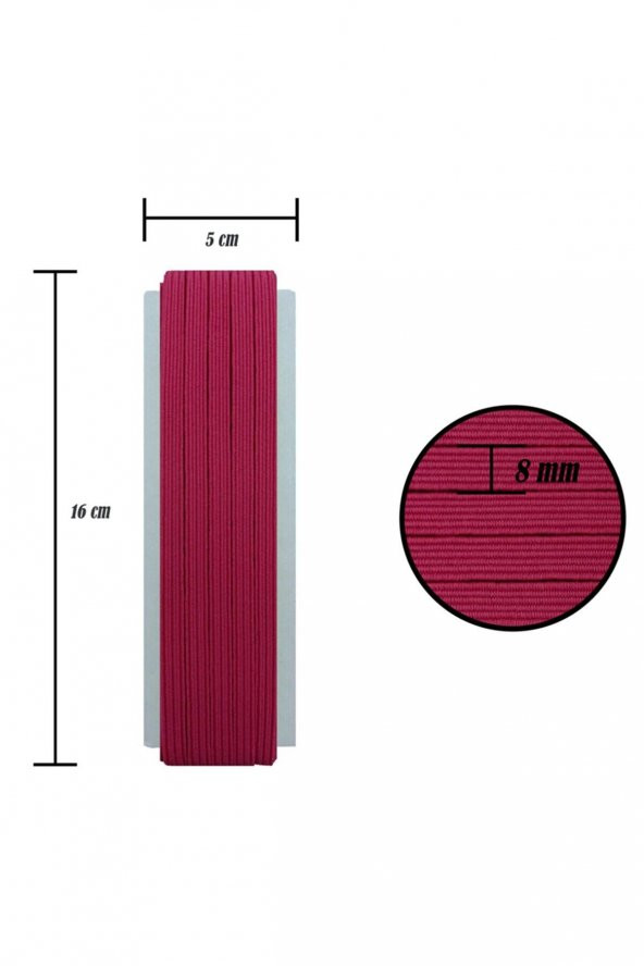 8mm Yassı Lateks Lastik/10 Metre Bel, Paça ve Don Lastiği - 10
