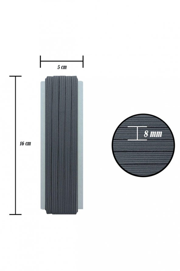 8mm Yassı Lateks Lastik/10 Metre Bel, Paça ve Don Lastiği - 12