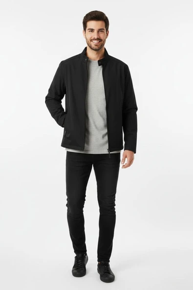 Erkek Büyük Beden Hakim Yaka Spor Mont 99547 BBGL-ST04878 - Resim 7