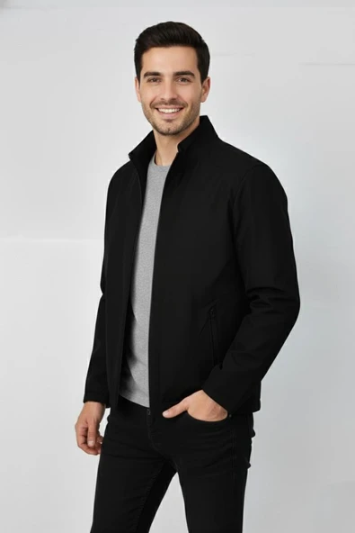 Erkek Büyük Beden Hakim Yaka Spor Mont 99547 BBGL-ST04878 - Resim 2