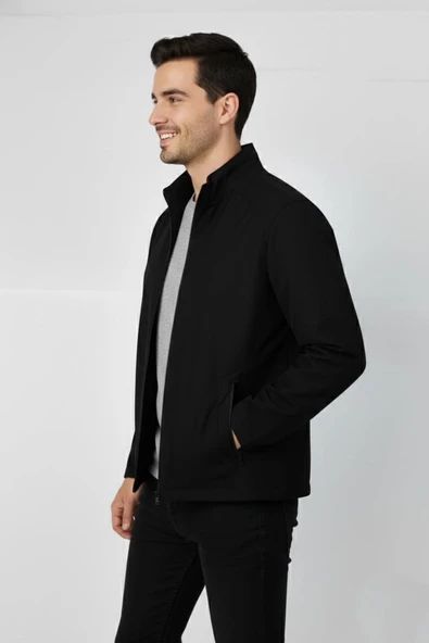 Erkek Büyük Beden Hakim Yaka Spor Mont 99547 BBGL-ST04878 - Resim 3