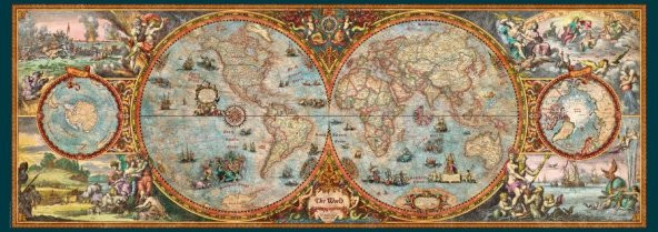 Heye 6000 Parça Panorama Puzzle - Hemisphere Map (Rajko Zigic)