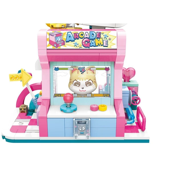 KP28019 Keeppley Orange Cat Game Room Blok Seti -Vagon life - Resim 5