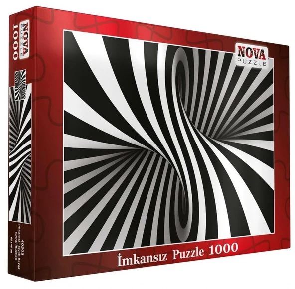 Nova Puzzle 1000 Parça Siyah Beyaz Spiral İllüzyon İmkansız Puzzle - Profesyonellere Özel - 2