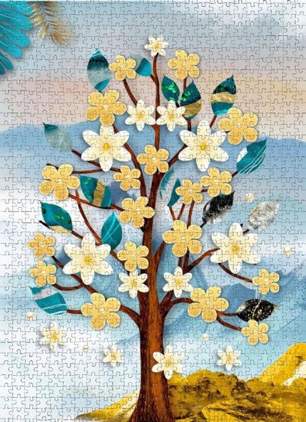 Nova Puzzle 1000 Parça Altın Sarısı Ağaç Puzzle - 3
