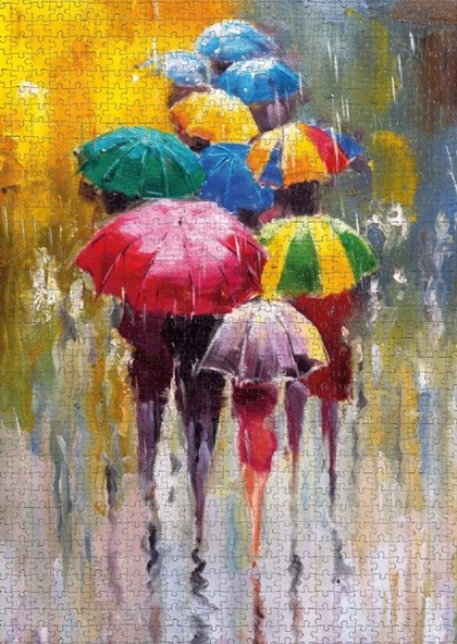 Nova 1500 Parça Yağmur (Renkli Şemsiyeler) Mini Puzzle - Resim 3