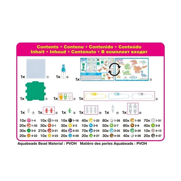 31994 AquaBeads Dinozor Dünyası Seti 1200 parça +4 yaş - Resim 5