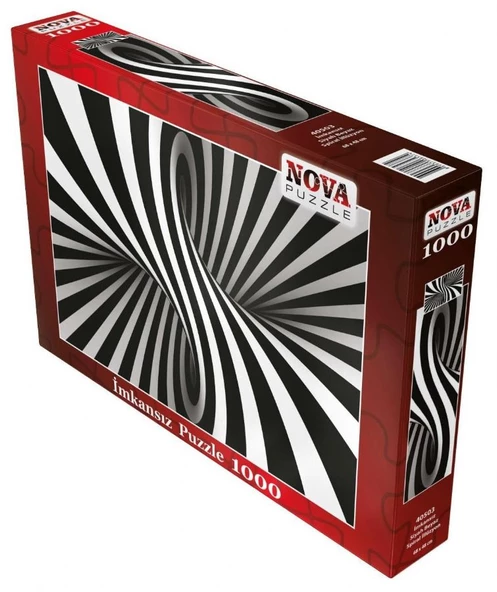 Nova Puzzle 1000 Parça Siyah Beyaz Spiral İllüzyon İmkansız Puzzle - Profesyonellere Özel
