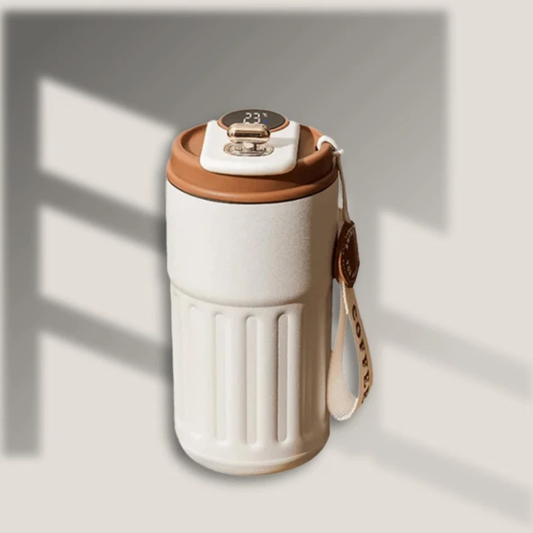 Akıllı Led Sıcaklık Göstergeli Çelik Termos/Mug-400 ml - Resim 9