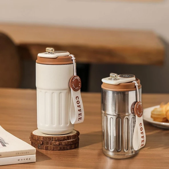 Akıllı Led Sıcaklık Göstergeli Çelik Termos/Mug-400 ml - Resim 4