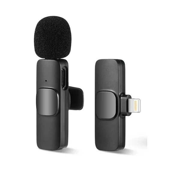 K9 Lightining Uyumlu-Gürültü Engelleme ve 20 Metre Menzilli 2 Adet Kablosuz Dijital Yaka Mikrofonu - Resim 4