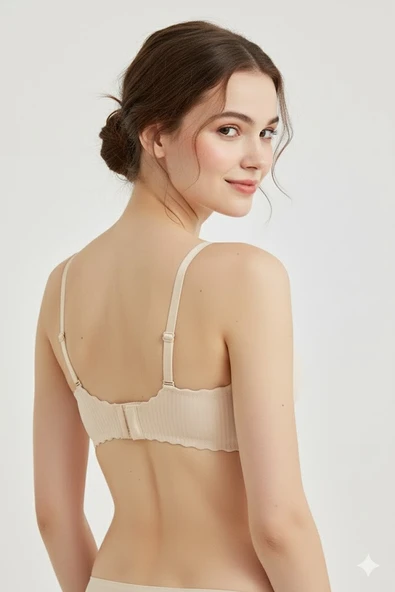 Lazer Kesim Dolgulu Telsiz  İz Yapmaz Sütyen Ten - Resim 2