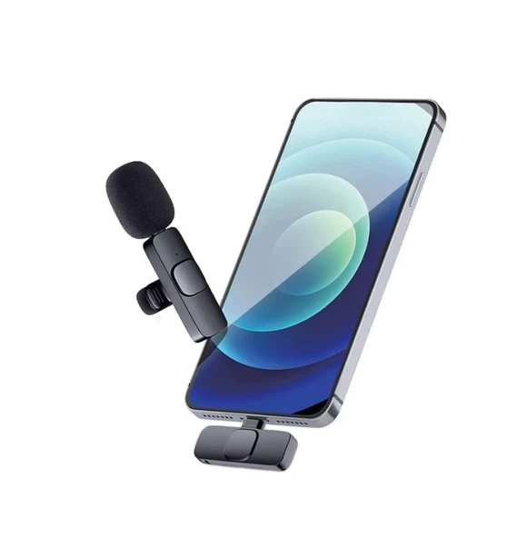 K9 Lightining Uyumlu-Gürültü Engelleme ve 20 Metre Menzilli 2 Adet Kablosuz Dijital Yaka Mikrofonu - Resim 3