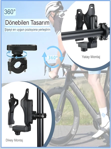 Reflektörlü Sarsıntı & Titreşim Engelli Led Işıklı Gidon Ve Koruma Demiri Bağlantılı Matara Tutucu - Resim 4