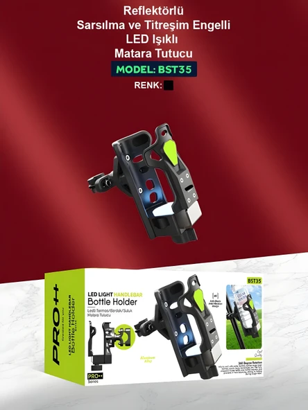 Reflektörlü Sarsıntı & Titreşim Engelli Led Işıklı Gidon Ve Koruma Demiri Bağlantılı Matara Tutucu - Resim 6