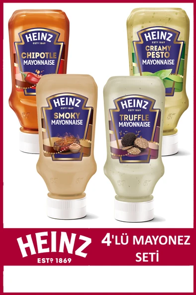 Heinz 4'lü Gurme Mayonez Paketi (Trüflü, Chipotle, Smoky, Pesto) ürün görseli