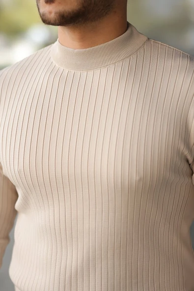 Erkek Yarım Balıkçı Yaka Fitilli Triko - 3