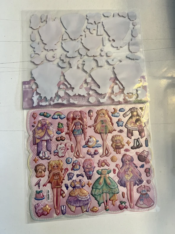 Sticker Prenses Elbise Giydirme Etkinlik Oyunu 2 Kartela Birden Model1 - Resim 2