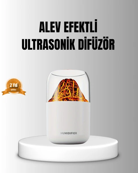 Alev Efektli Ultrasonik Uçucu Yağ Difüzörü 280ml Su Tanklı ve Sessiz Çalışma Özellikli ürün görseli