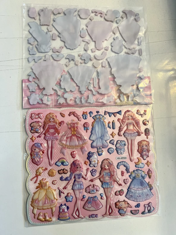 Sticker Prenses Elbise Giydirme Etkinlik Oyunu 2 Kartela Birden Model2 - Resim 2