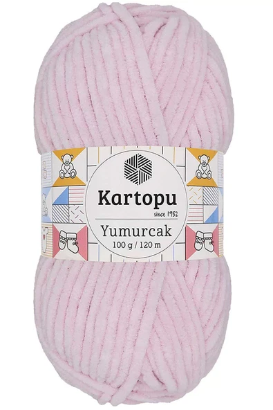 1 Adet Yumurcak Kadife El Örgü İpi Toz Pembe K1562 ürün görseli 1