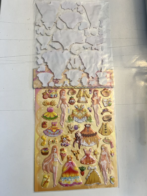 Sticker Prenses Elbise Giydirme Etkinlik Oyunu 2 Kartela Birden Model16 - Resim 2