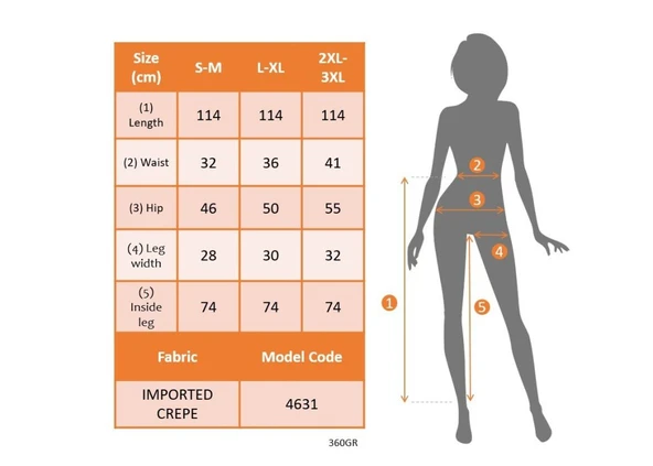 Kadın Yüksek Bel Düğmeli Geniş Paçalı Ithal Krep Pantolon - Resim 4