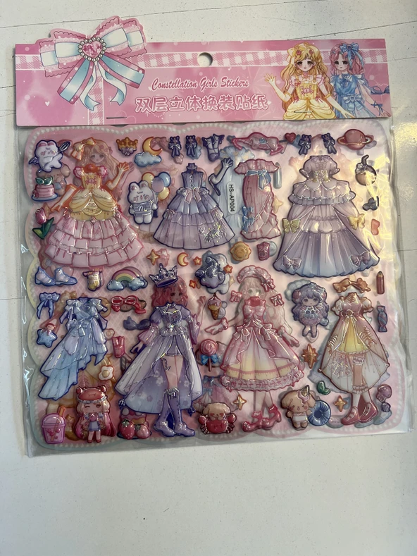 Sticker Prenses Elbise Giydirme Etkinlik Oyunu 2 Kartela Birden Model2 ürün görseli 1