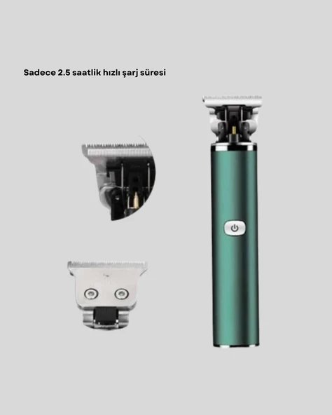 Şarjlı Erkek Tıraş Makinesi – 180 Dakika Pil Ömrü, 2.5 Saat Hızlı Şarj, USB ve Powerbank Uyumlu - Resim 2