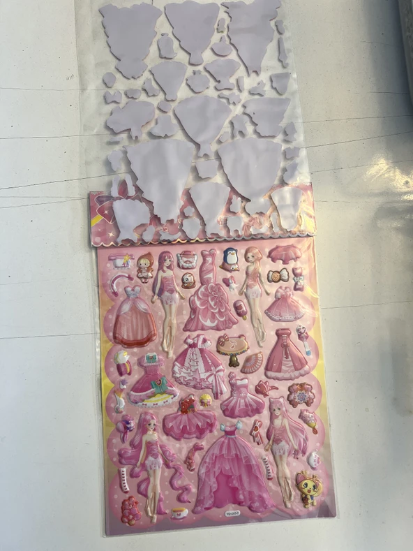 Sticker Prenses Elbise Giydirme Etkinlik Oyunu 2 Kartela Birden Model5 - Resim 2