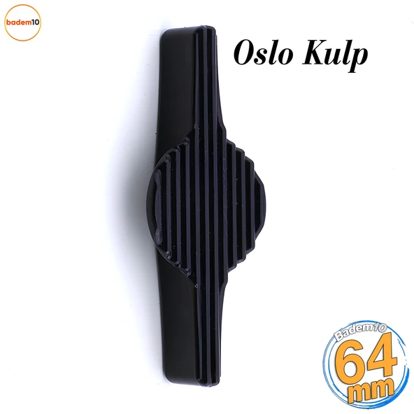 Siyah Kulp Düğme 64 mm Çekmece Mutfak Salon Odası Mobilya Dolabı Dolap Kulpu Kulbu Plastik Kulp