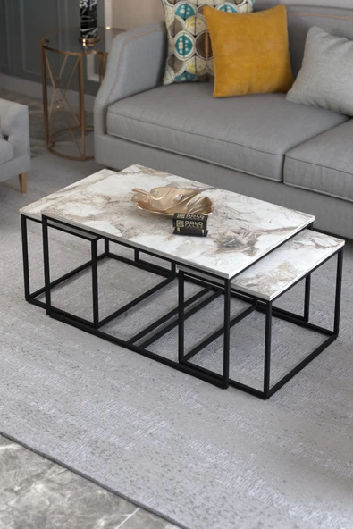 Tv Sehpası Tv Ünitesi 160 Cm Gold Beyaz Mistral 5072