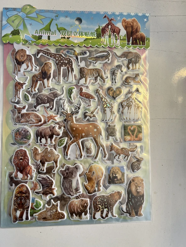 Kabartma Hayvanlar Sticker Etkinlik Oyunu 2 Kartela Birden Model19 ürün görseli 1