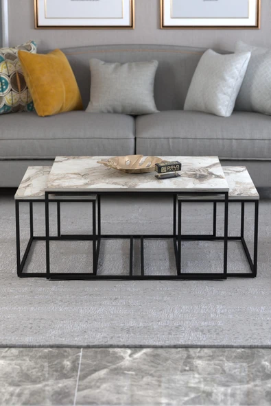 Tv Sehpası Tv Ünitesi 160 Cm Gold Beyaz Mistral 5072 - 2