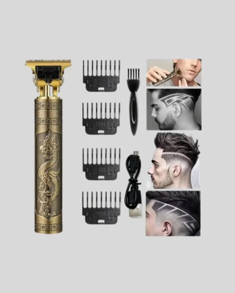 T Bıçaklı Profesyonel Çizik Tıraş Makinesi Seti – 120 Dakika Kullanım, Şarjlı & Kablolu - Resim 5