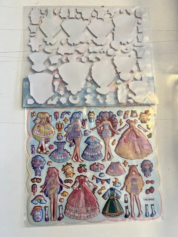 Sticker Prenses Elbise Giydirme Etkinlik Oyunu 2 Kartela Birden Model6 - Resim 2