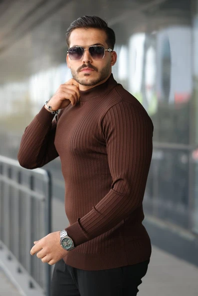 Erkek Yarım Balıkçı Yaka Fitilli Triko - 2