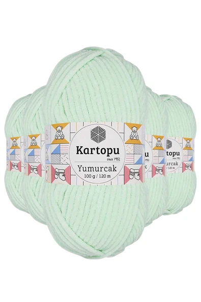 5 Adet Yumurcak Kadife El Örgü İpi Su Yeşili K560 ürün görseli 1