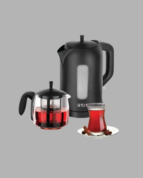 Sinbo Elektrikli Çay Makinesi 1.7 L Su Isıtıcı ve Cam Demlikli Güvenli Kullanım - 4